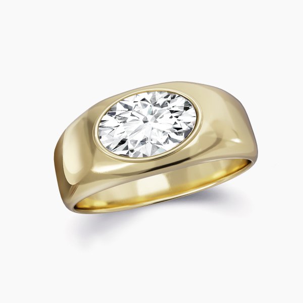 An above view of our Affori Setting, A bold engagement ring featuring an oval brilliant diamond.