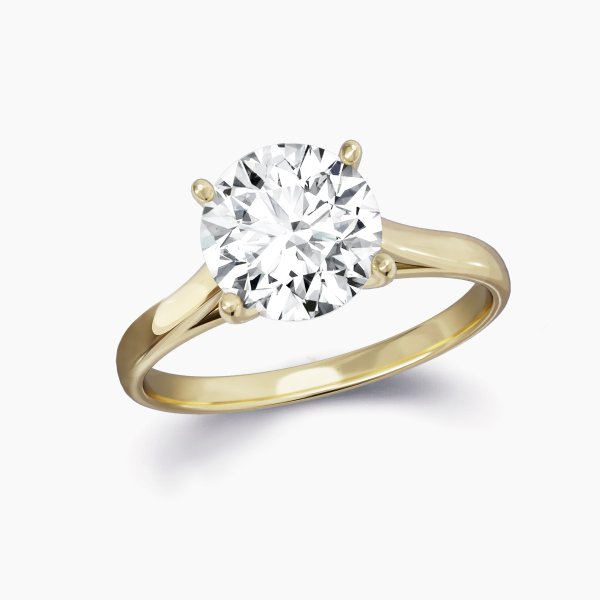 Above view of our Maiden Setting Featuring a Round Brilliant, A Classic Solitaire Engagement Ring.