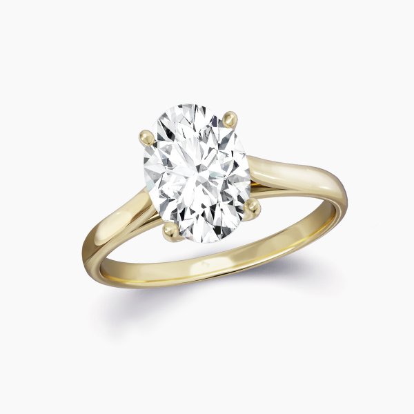Above view of our Maiden Setting, A Classic Solitaire Engagement Ring. Featuring an Oval Cut Diamond.