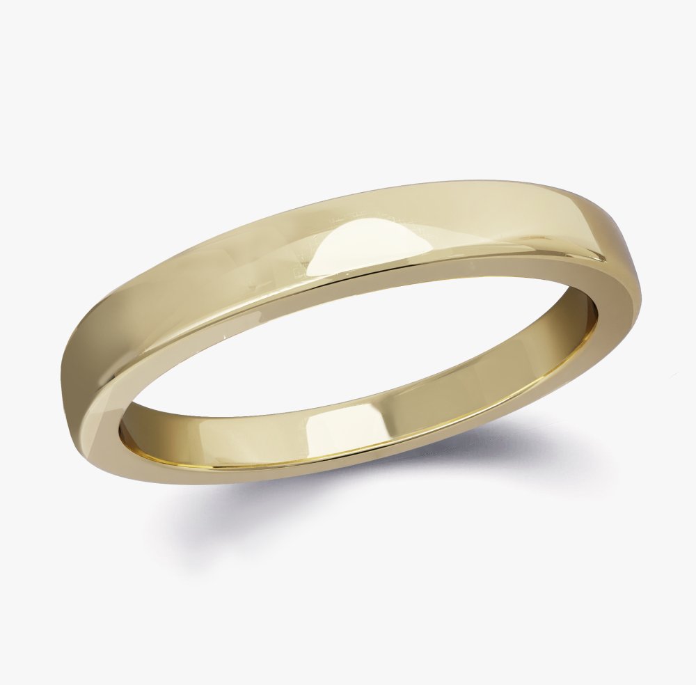 Our Square Profile Wedding Ring at a 4mm width
