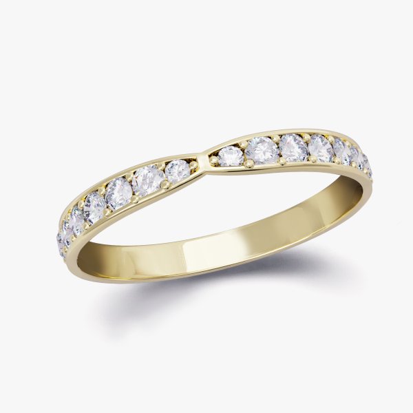 Our Bow Tie Wedding Band Fits Perfectly around the setting of an engagement ring.