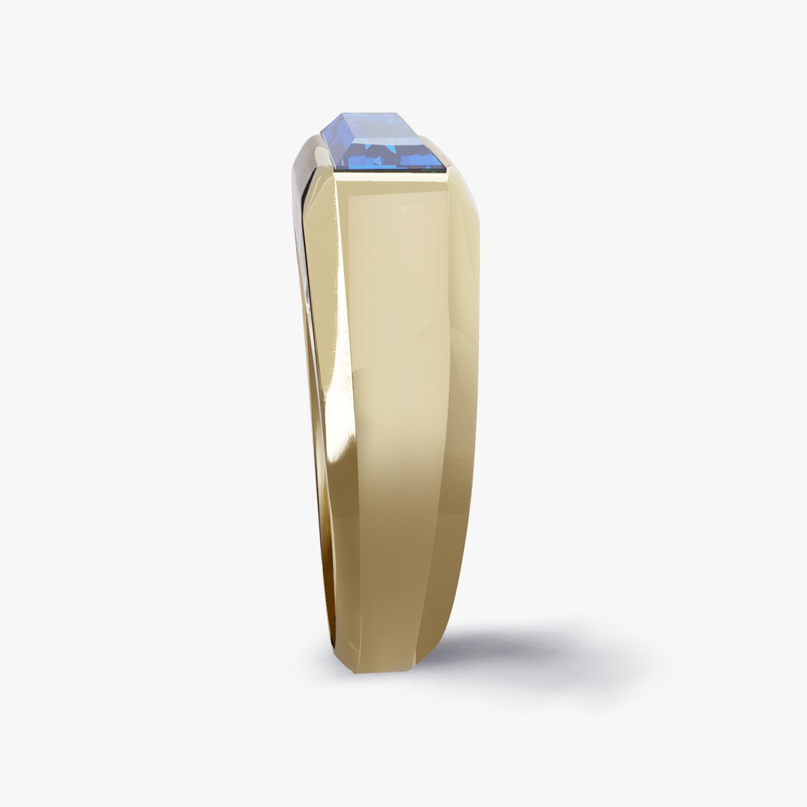Side View our Affori Setting with a Blue Sapphire in 18ct Gold