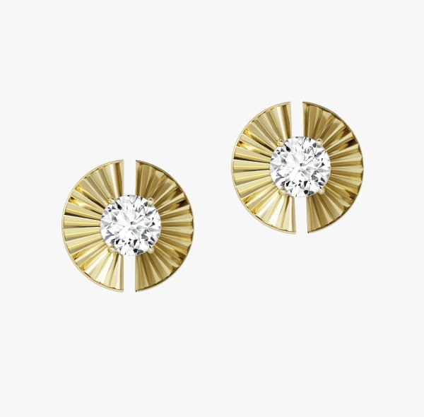 Fan earrings in 18ct yellow gold
